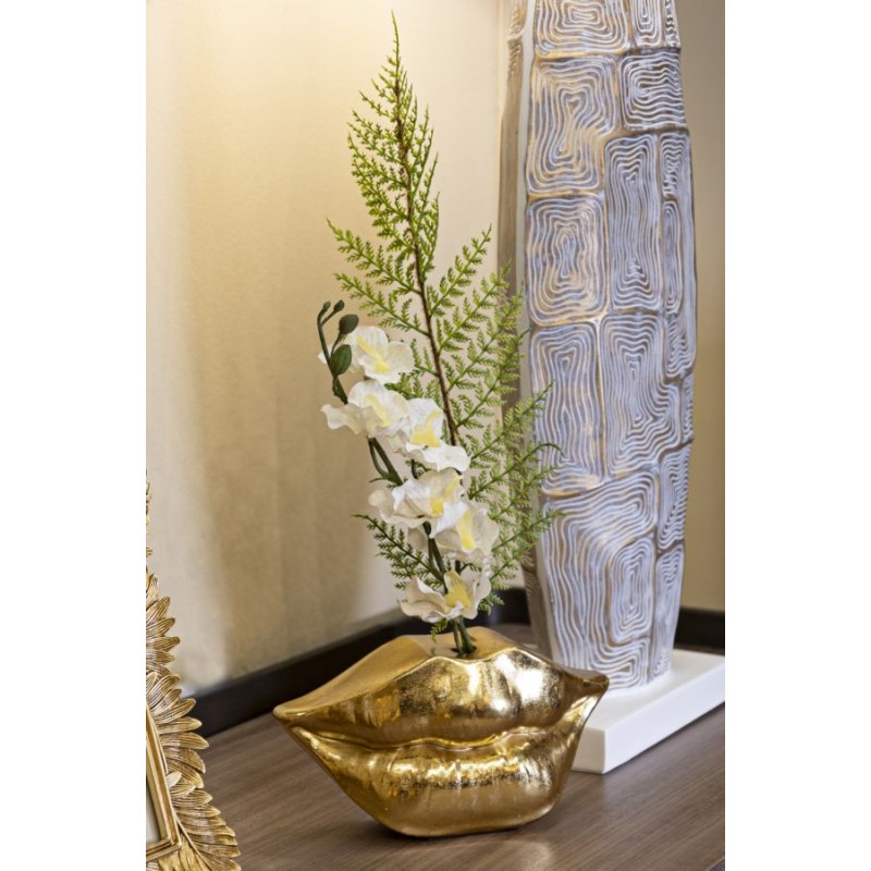 Jarrón con forma de labios glamurosos, 23 x 8 x 12 cm