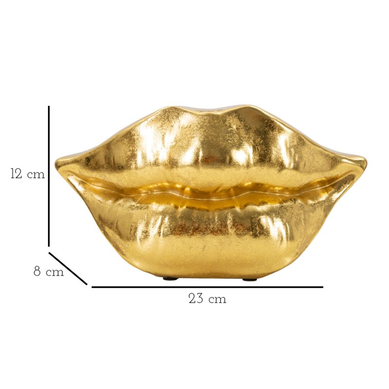 Jarrón con forma de labios glamurosos, 23 x 8 x 12 cm