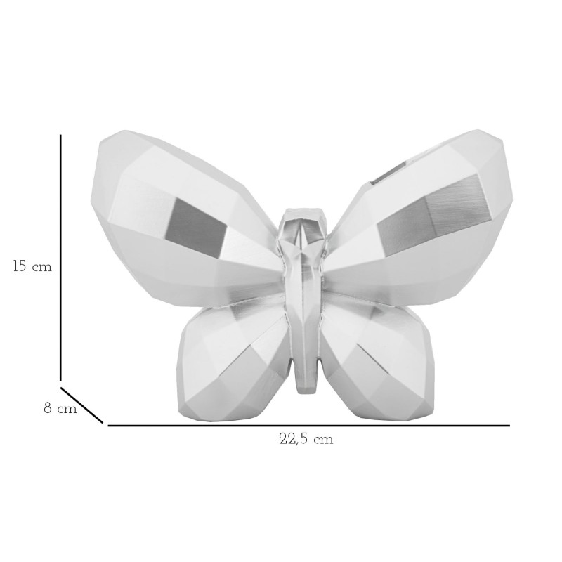 Jarrón mariposa de plata sublime CM 22.5X8X15
