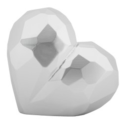 Elegante jarrón plateado con forma de corazón, 19 x 9 x 18 cm