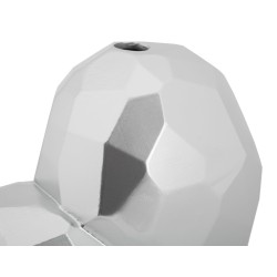 Elegante jarrón plateado con forma de corazón, 19 x 9 x 18 cm