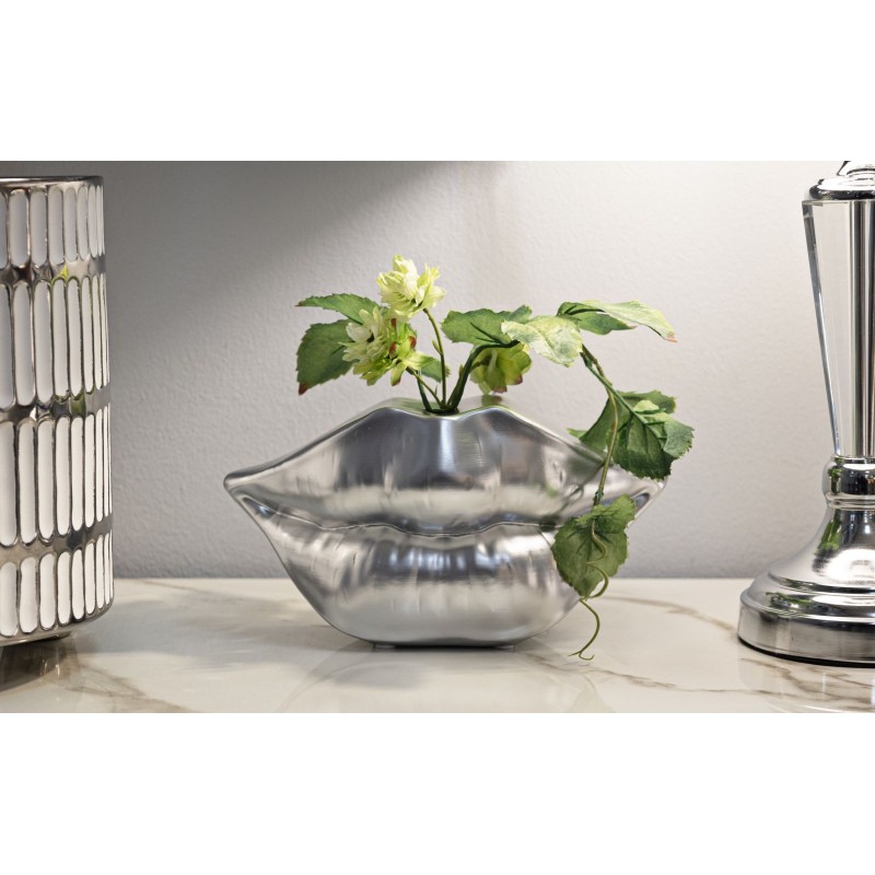 Tarro elegante con tapa plateada de 23 x 8 x 12 cm