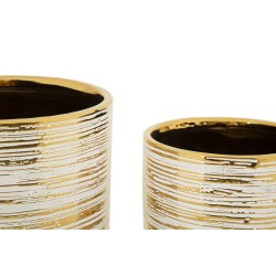 Juego de 2 soportes para jarrones Melody, acabado refinado, Ø 23 x 24 cm - 17,5 x 19 cm