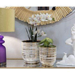 Juego de 2 soportes para jarrones Melody, acabado refinado, Ø 23 x 24 cm - 17,5 x 19 cm