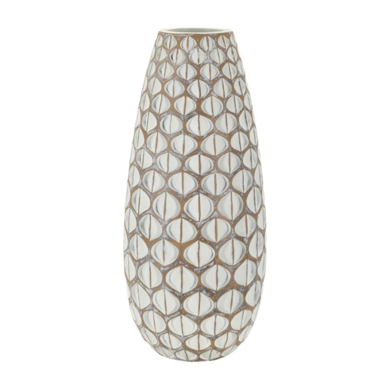 Jarrón tibetano de resina, delgado, 20 cm de diámetro x 45,5 cm de diámetro