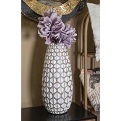 Jarrón tibetano de resina, delgado, 20 cm de diámetro x 45,5 cm de diámetro