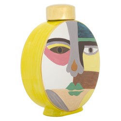 Maceta redonda compacta de colores Piccassy, 23 x 9 x 28 cm