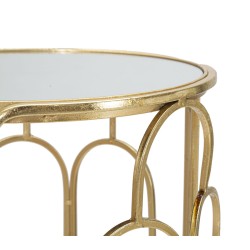 Juego de 2 soportes redondos para plantas Glam ARTSY Ø 36,5 x 70-31 x 60 cm - Hierro y espejo