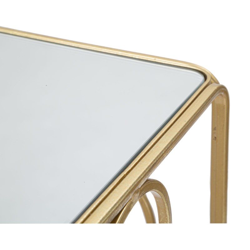 Juego de 2 soportes para plantas Glam ARTSY de 34x34x70-29x29x60 cm - Hierro y espejo