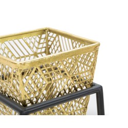 Juego de 2 jarrones cuadrados de estilo antiguo glamuroso Ø 23 x 70-20 x 60 cm - Hierro