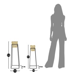 Juego de 2 jarrones cuadrados de estilo antiguo glamuroso Ø 23 x 70-20 x 60 cm - Hierro