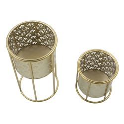 Juego de 2 soportes para jarrones Glam GOLVY -A- Ø 21 x 40 x 19 x 22 cm - Hierro