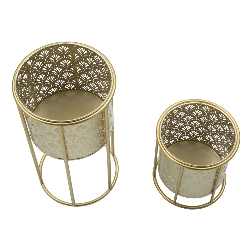 Juego de 2 soportes para jarrones Glam GOLVY -A- Ø 21 x 40 x 19 x 22 cm - Hierro