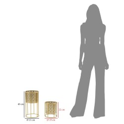 Juego de 2 soportes para jarrones Glam GOLVY -A- Ø 21 x 40 x 19 x 22 cm - Hierro