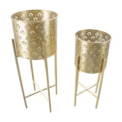 Juego de 2 soportes para jarrones Glam GOLVY -B- Ø 21 x 52 cm - 19 x 42 cm - Hierro