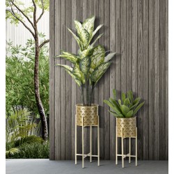 Juego de 2 soportes para jarrones Glam GOLVY -B- Ø 21 x 52 cm - 19 x 42 cm - Hierro