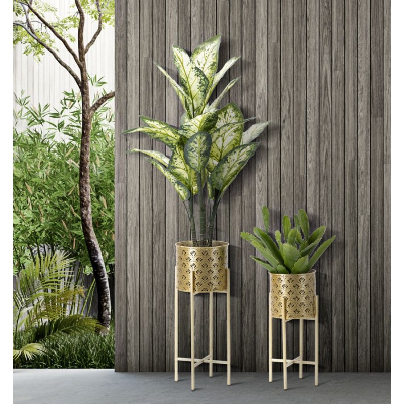 Juego de 2 soportes para jarrones Glam GOLVY -B- Ø 21 x 52 cm - 19 x 42 cm - Hierro