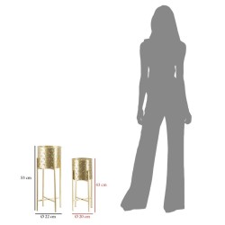 Juego de 2 soportes para jarrones Glam GOLVY -B- Ø 21 x 52 cm - 19 x 42 cm - Hierro