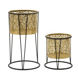 Soporte doble para jarrones Glam LEAVY Ø 21X40-19X22 cm - Hierro