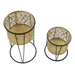 Soporte doble para jarrones Glam LEAVY Ø 21X40-19X22 cm - Hierro