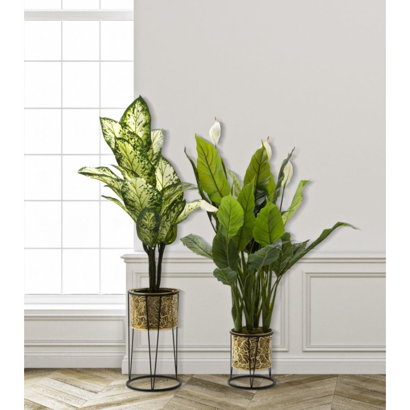 Soporte doble para jarrones Glam LEAVY Ø 21X40-19X22 cm - Hierro