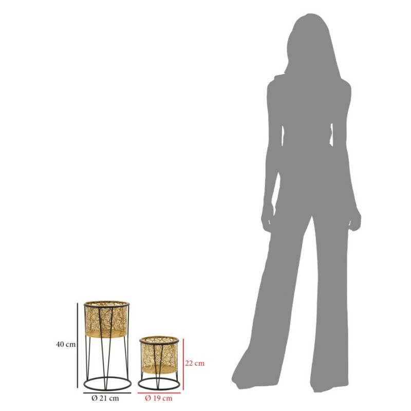 Soporte doble para jarrones Glam LEAVY Ø 21X40-19X22 cm - Hierro