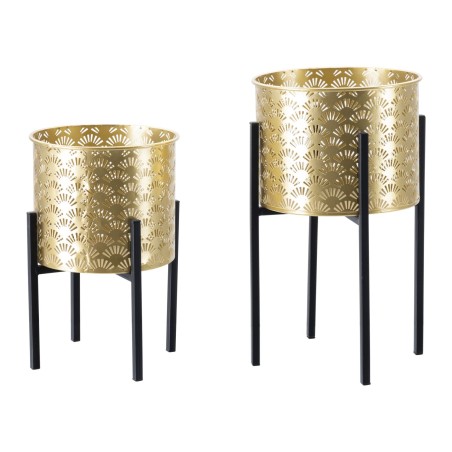 Juego de jarrones Glam GLISSY de 2 piezas -A- Ø 21 x 38 cm - 19 x 28 cm - Hierro