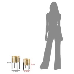 Juego de jarrones Glam GLISSY de 2 piezas -A- Ø 21 x 38 cm - 19 x 28 cm - Hierro