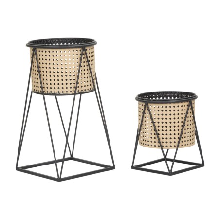 Juego de 2 soportes para jarrones estilo boho chic Osaka, Ø 21 x 40-19 x 22 cm - Hierro