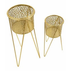 Juego de 2 soportes para jarrones Glam de 21 x 20 x 46 cm - 18 x 18 x 32 cm - Hierro