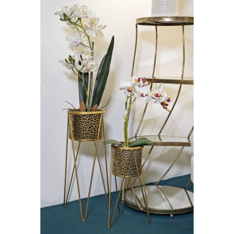 Juego de 2 soportes para jarrones Glam de 21 x 20 x 46 cm - 18 x 18 x 32 cm - Hierro