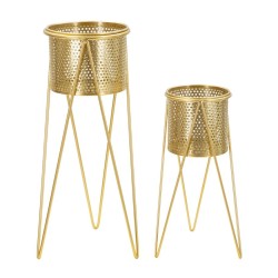 Juego de 2 soportes para jarrones GLAT Glam, 21 x 20 x 46 cm - 18 x 18 x 32 cm - Hierro