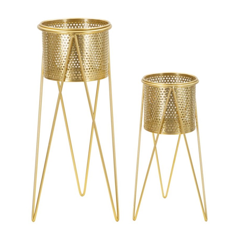 Juego de 2 soportes para jarrones GLAT Glam, 21 x 20 x 46 cm - 18 x 18 x 32 cm - Hierro