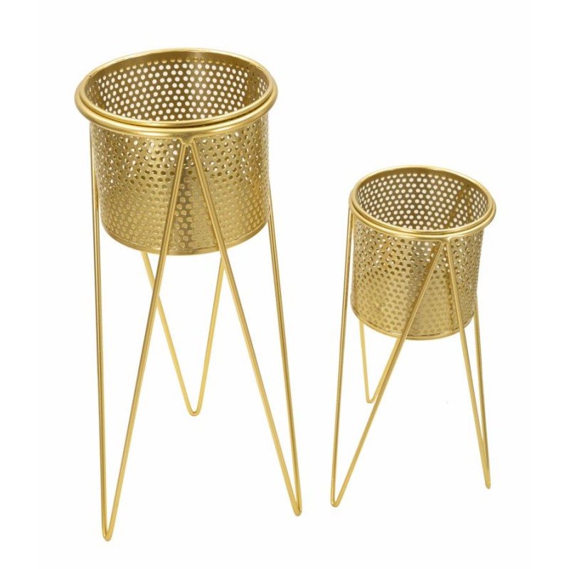 Juego de 2 soportes para jarrones GLAT Glam, 21 x 20 x 46 cm - 18 x 18 x 32 cm - Hierro