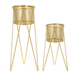 Juego de 2 soportes para jarrones NAT Glam, 21 x 20 x 46 cm - 18 x 18 x 32 cm - Hierro