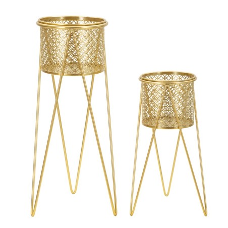 Juego de 2 soportes para jarrones NAT Glam, 21 x 20 x 46 cm - 18 x 18 x 32 cm - Hierro