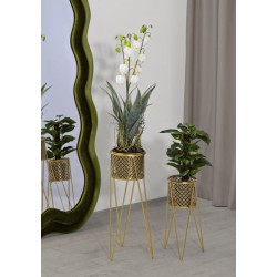 Juego de 2 soportes para jarrones NAT Glam, 21 x 20 x 46 cm - 18 x 18 x 32 cm - Hierro