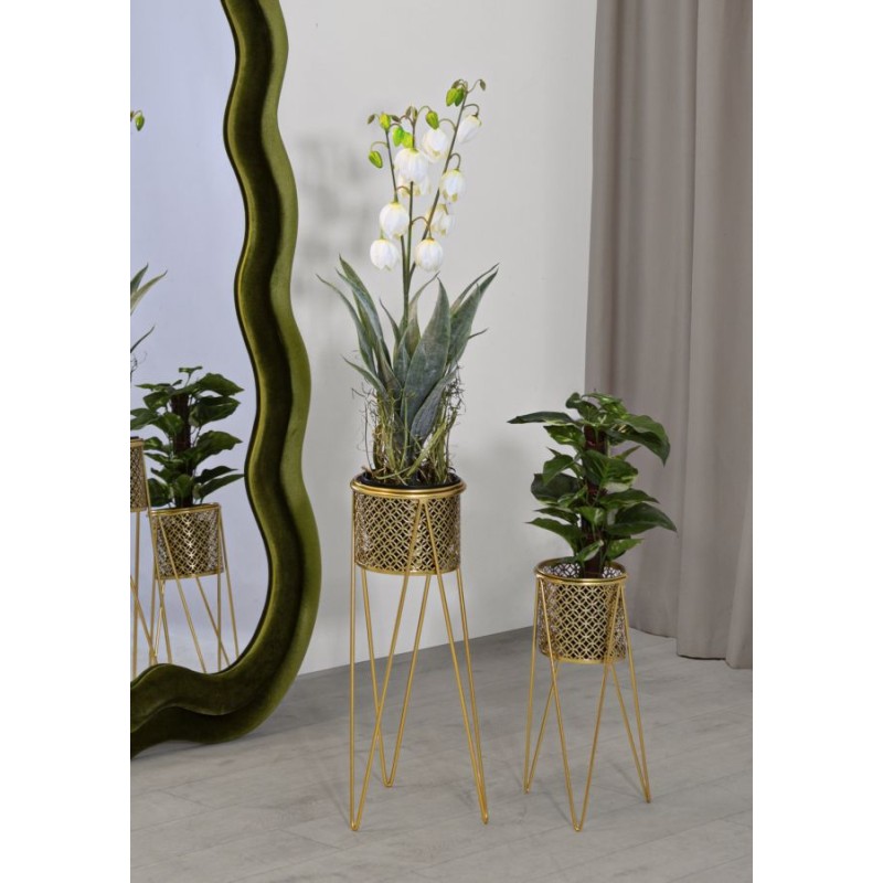 Juego de 2 soportes para jarrones NAT Glam, 21 x 20 x 46 cm - 18 x 18 x 32 cm - Hierro