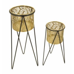 Juego de 2 soportes para jarrones DRAK Glam (21 x 20 x 46 cm - 18 x 18 x 32 cm) - Hierro