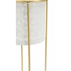 Juego de 2 elegantes soportes para jarrones blancos Ø 17 x 46-14 x 34 cm - Hierro