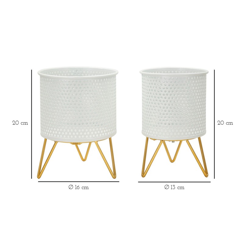 Juego de 2 soportes para jarrones Glam GASPY Ø 16x20-13x20 cm - Hierro