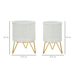 Juego de 2 soportes para jarrones Glam CARLY Ø 16x20-13x20 cm - Hierro