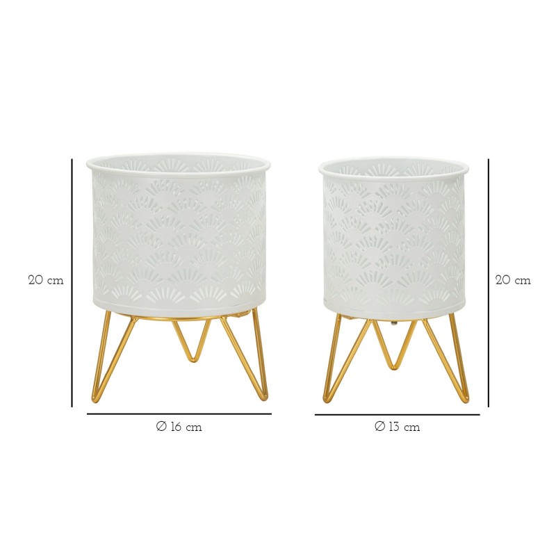 Juego de 2 soportes para jarrones Glam CARLY Ø 16x20-13x20 cm - Hierro