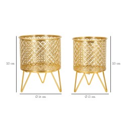 Juego de 2 soportes para jarrones Glam CECI Ø 16x20-13x20 cm - Hierro