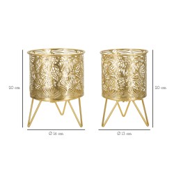 Juego de 2 soportes para jarrones Glam NATY, Ø 16x20-13x20 cm - Hierro