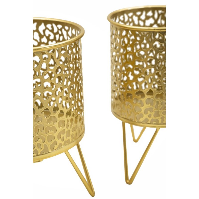 Juego de 2 soportes para jarrones PINY Glam, Ø 16x20-13x20 cm - Hierro