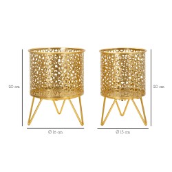Juego de 2 soportes para jarrones PINY Glam, Ø 16x20-13x20 cm - Hierro