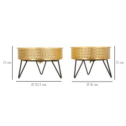 Juego de 2 jarrones Glam BOSSY Ø 20,5 x 13-18 x 13 cm - Hierro