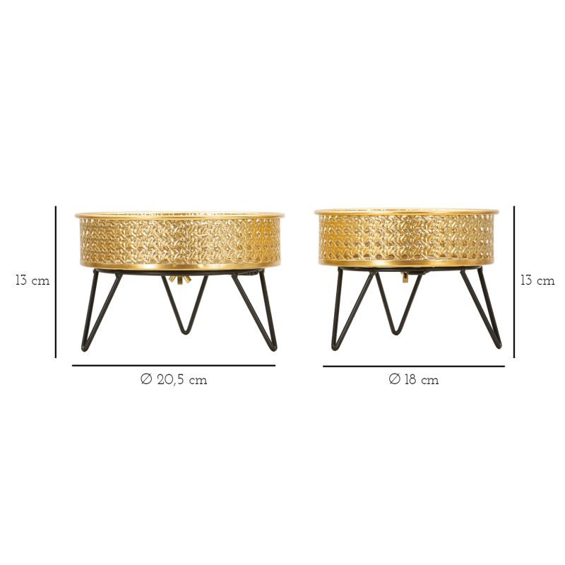 Juego de 2 jarrones Glam BOSSY Ø 20,5 x 13-18 x 13 cm - Hierro