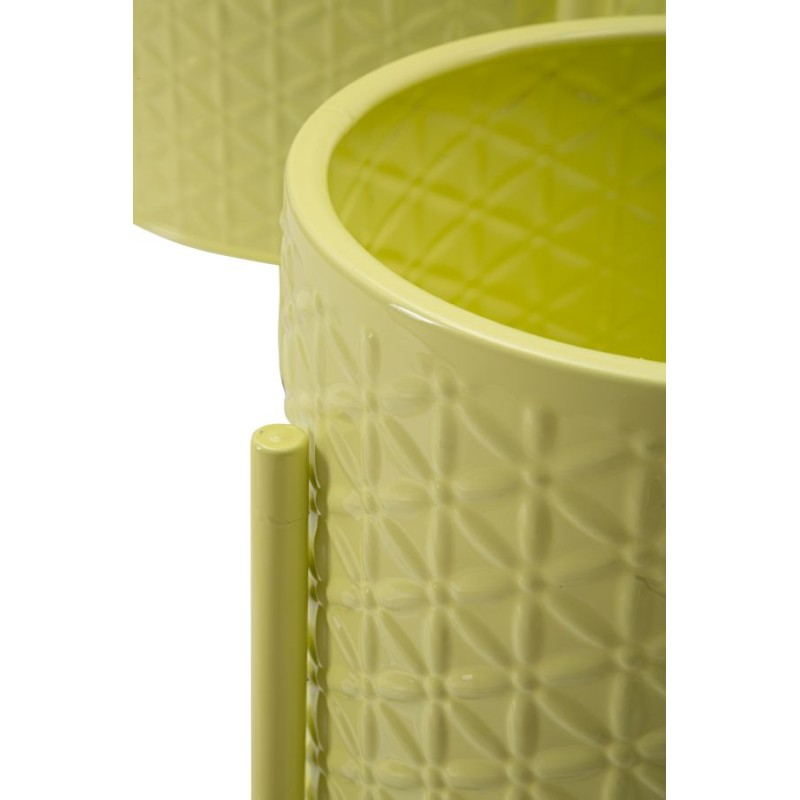 Juego de 3 jarrones Iris modernos, Ø 36 x 56,5 - 30 x 48,5 - 24 x 37,5 cm - Hierro